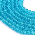 Sklenené korálky popraskané 8mm 10ks - tmavomodré