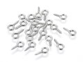 Šrubovacie mini háčiky 8x4mm 20ks - strieborné