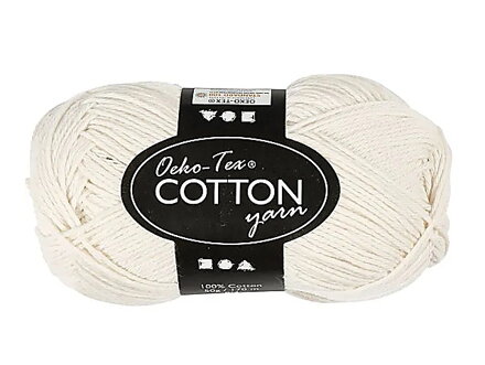 Bavlnená priadza certifikovaná Oeko-Tex® 50g 8/4 170m - ivory