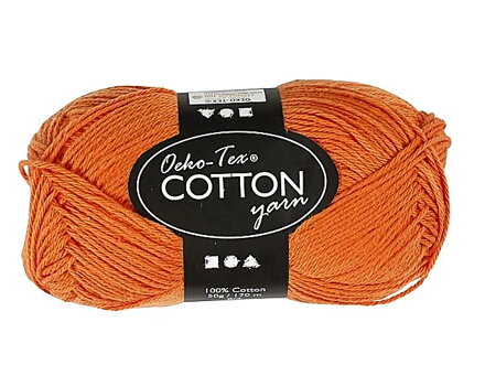 Bavlnená priadza certifikovaná Oeko-Tex® 50g 8/4 170m - oranžová