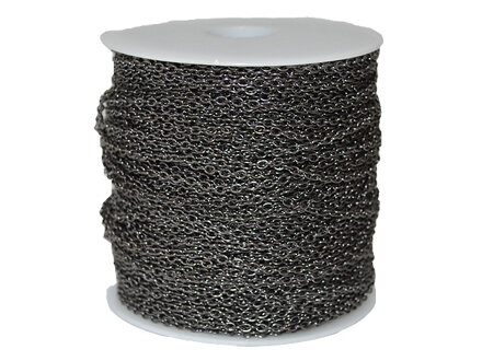 Bižutérna retiazka 3x2mm - čierna - gunmetal