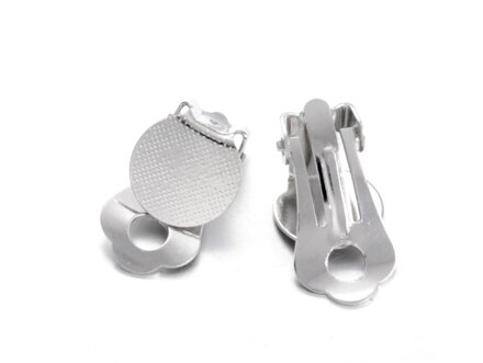 Bižutérne náušnice - klipsne s plochou 10mm - platina