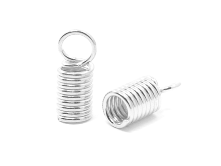 Bižutérne špirálové ukončenia - koncovky 10x4,5mm 10ks - svetlé strieborné