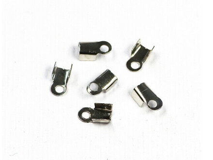 Bižutérne zatláčacie ukončenia - koncovky 3x6mm 6ks - strieborné