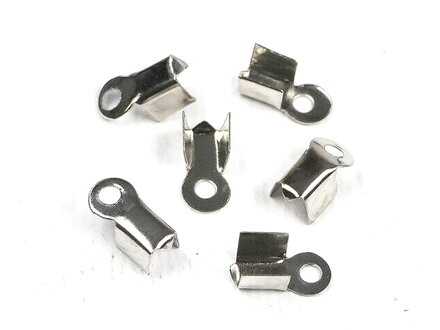 Bižutérne zatláčacie ukončenia - koncovky 3x9mm 6ks - strieborné