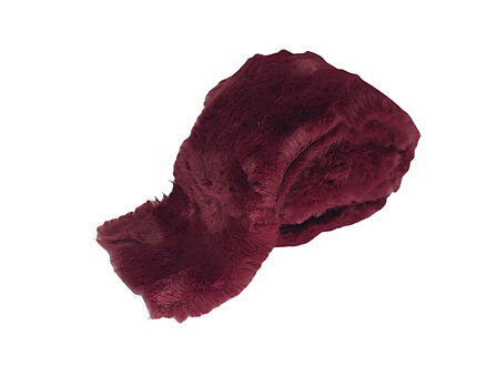 Dekoračná kožušina - stuha 8cm 1,5m - burgundy