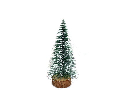 Dekoračný zasnežený vianočný stromček zelený 16cm