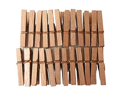 Drevené štipce 24ks 3cm - medené