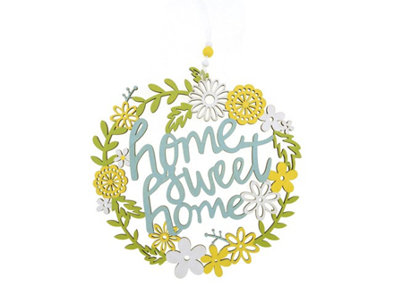 Drevený maľovaný veniec 22cm - home sweet home