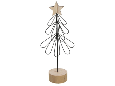 Drôtený stromček so stojanom a hviezdou - 23cm