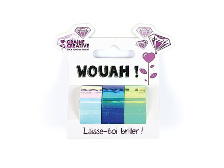 Dúhovo lesklé washi pásky 3ks - modro zelené