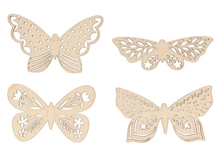 Dýhové výrezy ARTEMIO Mariposa - 4 vzorované motýle