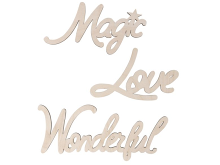 Dýhové výrezy Magic, Love, Wonderful 17-25cm
