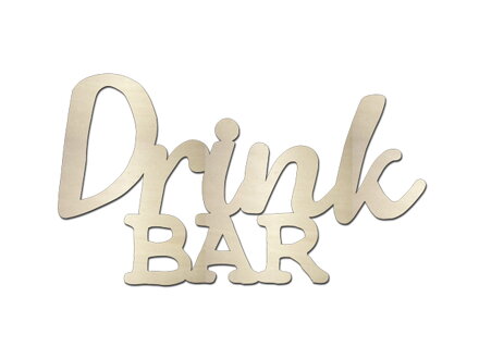 Dýhový drevený výrez 25cm - Drink Bar