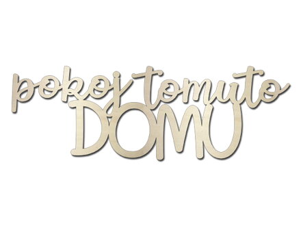 Dýhový drevený výrez, nápis 20cm - pokoj tomuto DOMU