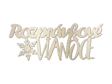Dýhový drevený výrez, nápis 20cm - Rozprávkové Vianoce