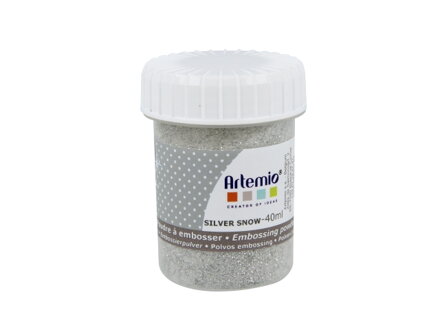 Embosovací prášok 40ml - strieborný sneh