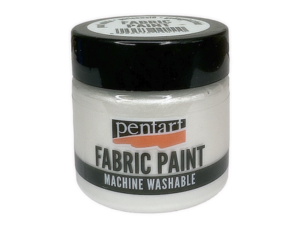 Metalická farba na textil PENTART 50ml - perleťová biela