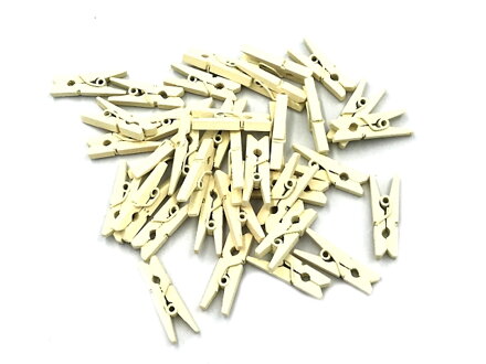 Farebný drevený mini štipec 2,5cm - pastelový žltý