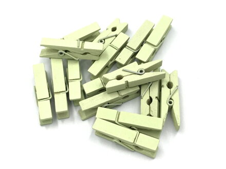 Farebný drevený mini štipec 3,5cm - pastelový zelený