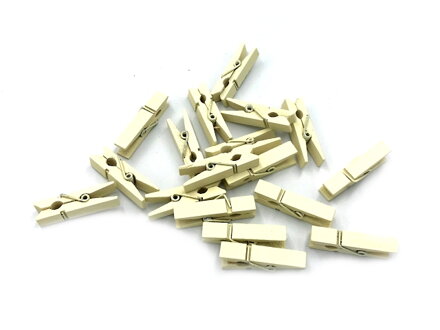 Farebný drevený mini štipec 3,5cm - pastelový žltý