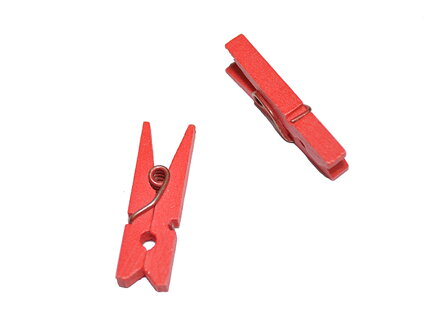 Farebný drevený štipec 2,5cm - červený