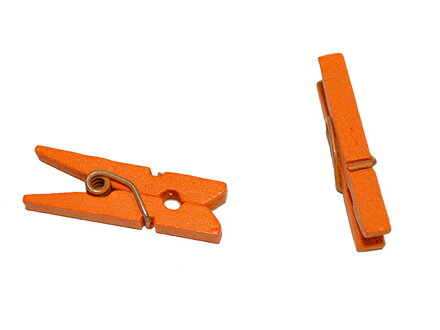 Farebný drevený štipec 2,5cm - oranžový