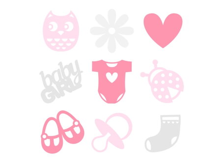 Filcové výrezy 45ks - dievčatko