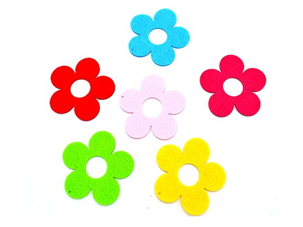 Filcové výrezy 6cm - kvety 5 lupeňov