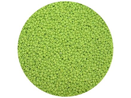 Korálky Rokajl 2mm 20g - nepriehľadné - jablkové
