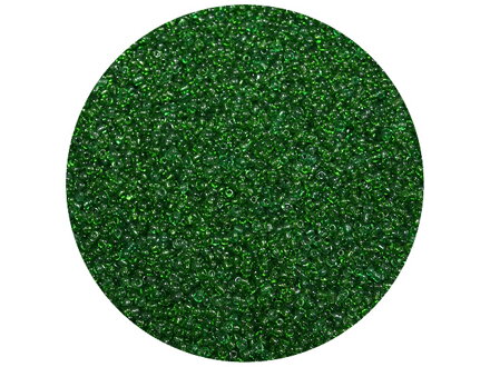Korálky Rokajl 2mm 20g - priehľadné - smaragdové