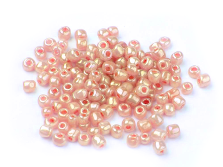 Korálky Rokajl 3mm 20g - perleťové lososové