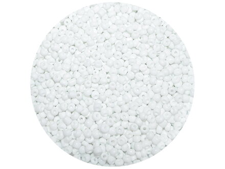 Korálky Rokajl 4mm 20g - nepriehľadné - biele