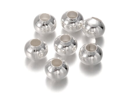 Kovové korálky 8mm svetlé strieborné 10ks