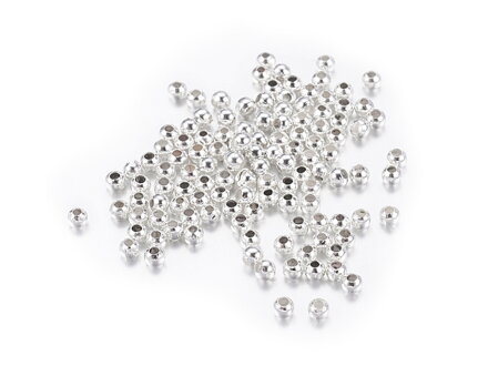 Kovové korálky medzikusy 2,5mm svetlé strieborné 10g