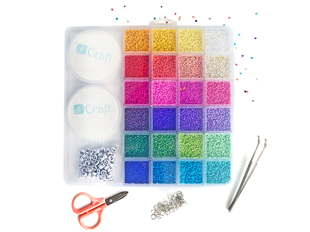 Kreatívna sada sklenených koráliek rokajlov 24 farieb 2mm - rainbow