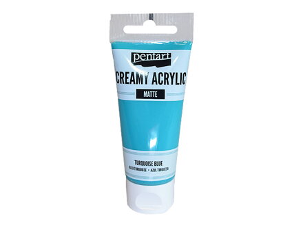 Krémová akrylová farba 60ml matná - tyrkysová modrá