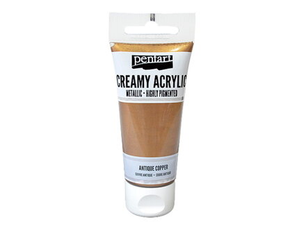 Krémová akrylová farba 60ml metalická - antická medená