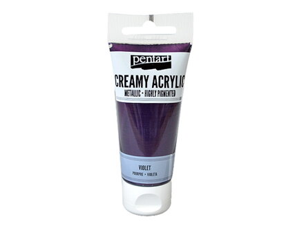 Krémová akrylová farba 60ml metalická - fialová