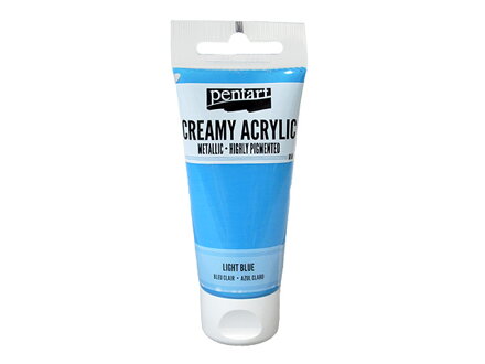 Krémová akrylová farba 60ml metalická - svetlomodrá
