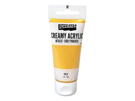 Krémová akrylová farba 60ml metalická - zlatá