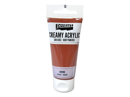 Krémová akrylová farba 60ml pololesklá - hnedá