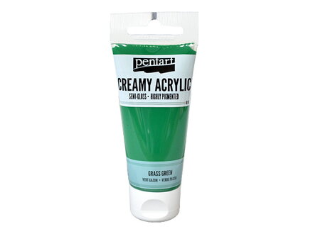 Krémová akrylová farba 60ml pololesklá - trávová zelená