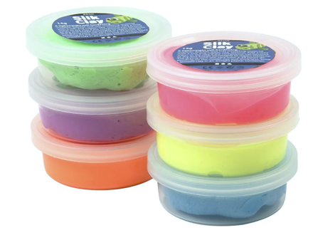 Ľahká modelovacia hmota SILK CLAY 6x14g - neónové farby