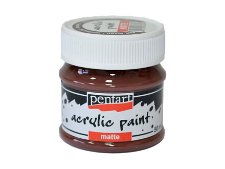 Matná akrylová farba Pentart 50ml - tmavá hnedá
