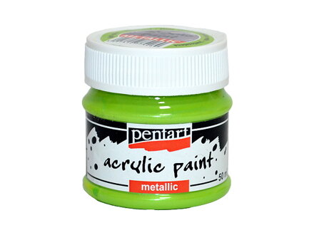 Metalická akrylová farba PENTART 50ml - svetlá zelená