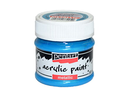 Metalická akrylová farba PENTART 50ml - svetlomodrá
