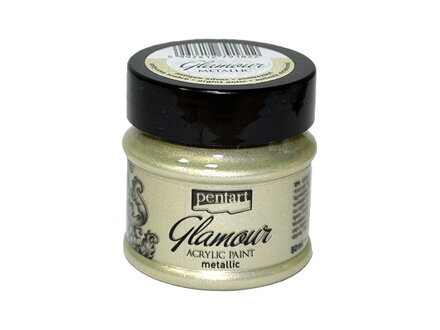 Metalická akrylová farba PENTART GLAMOUR 50ml - antická strieborná