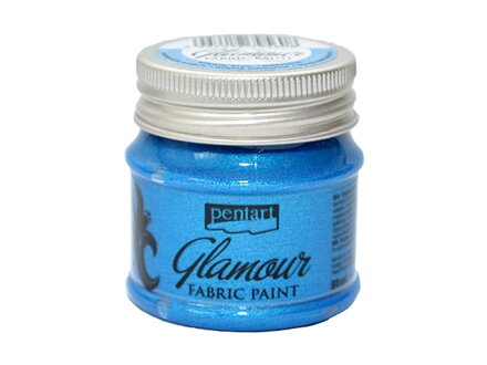 Metalická farba na textil GLAMOUR 50ml - modrostrieborná