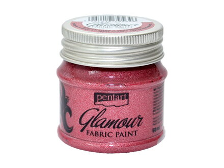 Metalická farba na textil GLAMOUR 50ml - ružovostrieborná